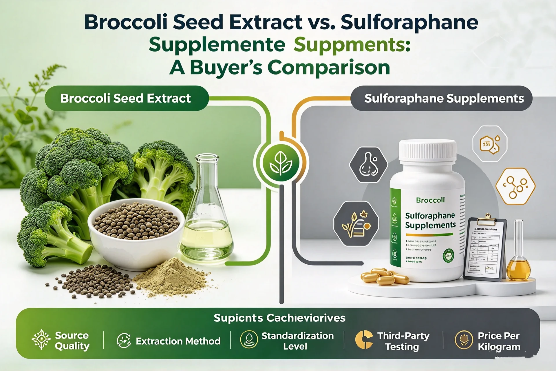 Broccoli Seed Extract vs. Sulforaphane Supplements: A Buyer's Comparison Broccoli Seed Extract vs. Sulforaphane Supplements: A Buyer's Comparison